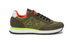 SNEAKER TOM FLUO IN NYLON E SUEDE MILITARE
